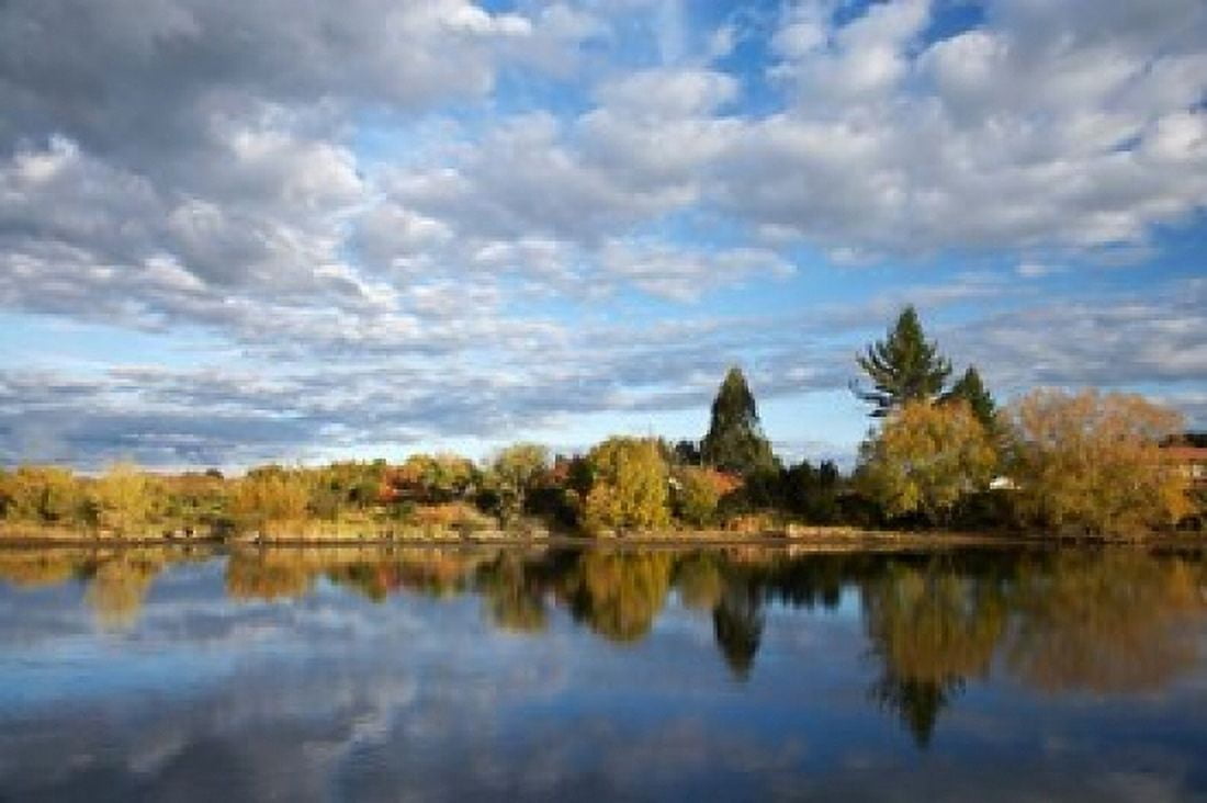 Waikato River near Taupo North Island New Zealand Canvas Art - David Wall DanitaDelimont (34 x 23)