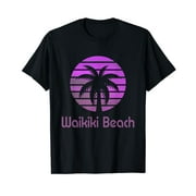 Waikiki Beach Hawaii Black T-Shirt