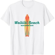 Waikiki Beach Hawaii Souvenir Retro Vintage Surf Tees Gifts T-Shirt