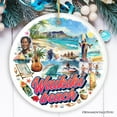 thumbnail image 1 of Waikiki Beach Hawaiian Paradise Ornament, Pacific Island Cultural Christmas Gift and Souvenir, 1 of 9