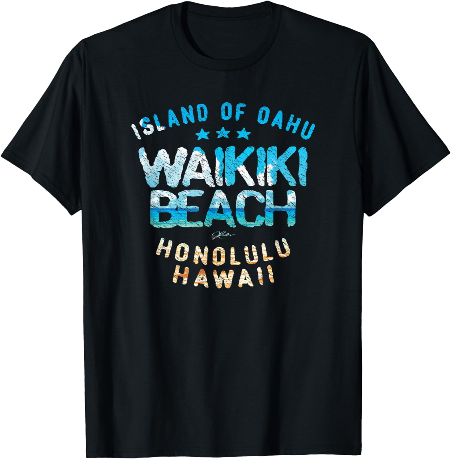 Waikiki Beach, Honolulu, Hawaii, Beach T-Shirt - Walmart.com