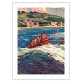 thumbnail image 1 of Waikiki Honolulu Hawaii - Surfing Outrigger Canoes (Wa’a) - Vintage Travel Poster by Donald Masefield Easton c.1930s - Bamboo Fine Art 290gsm Paper Print (Unframed) 18x24in, 1 of 4