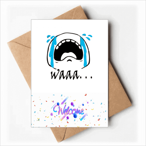 Wail Black Cute Chat Face Pattern Welcome Back Greeting Cards Envelopes Blank