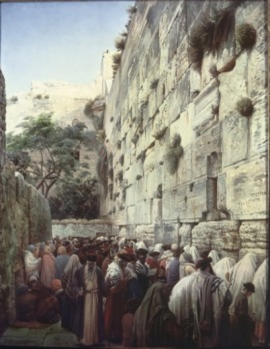 Wailing Wall The Bauernfeind Gustav 1848-1904 Canvas Art - Bauernfeind Gustav (24 x 36)