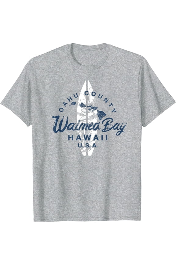 Waimea Bay Hawaii North Shore Oahu Hawaiian Surfing Vintage Unisex T-Shirt for Men Women,Sport Grey Color,Size XL