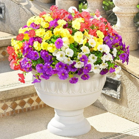 Waipfaru 26 Bundles Artificial Flowers for Outdoors,UV Resistant Fake Plants Flowers Greenery Shrubs Plants for Decoration Outside Plants Home Garden Decor