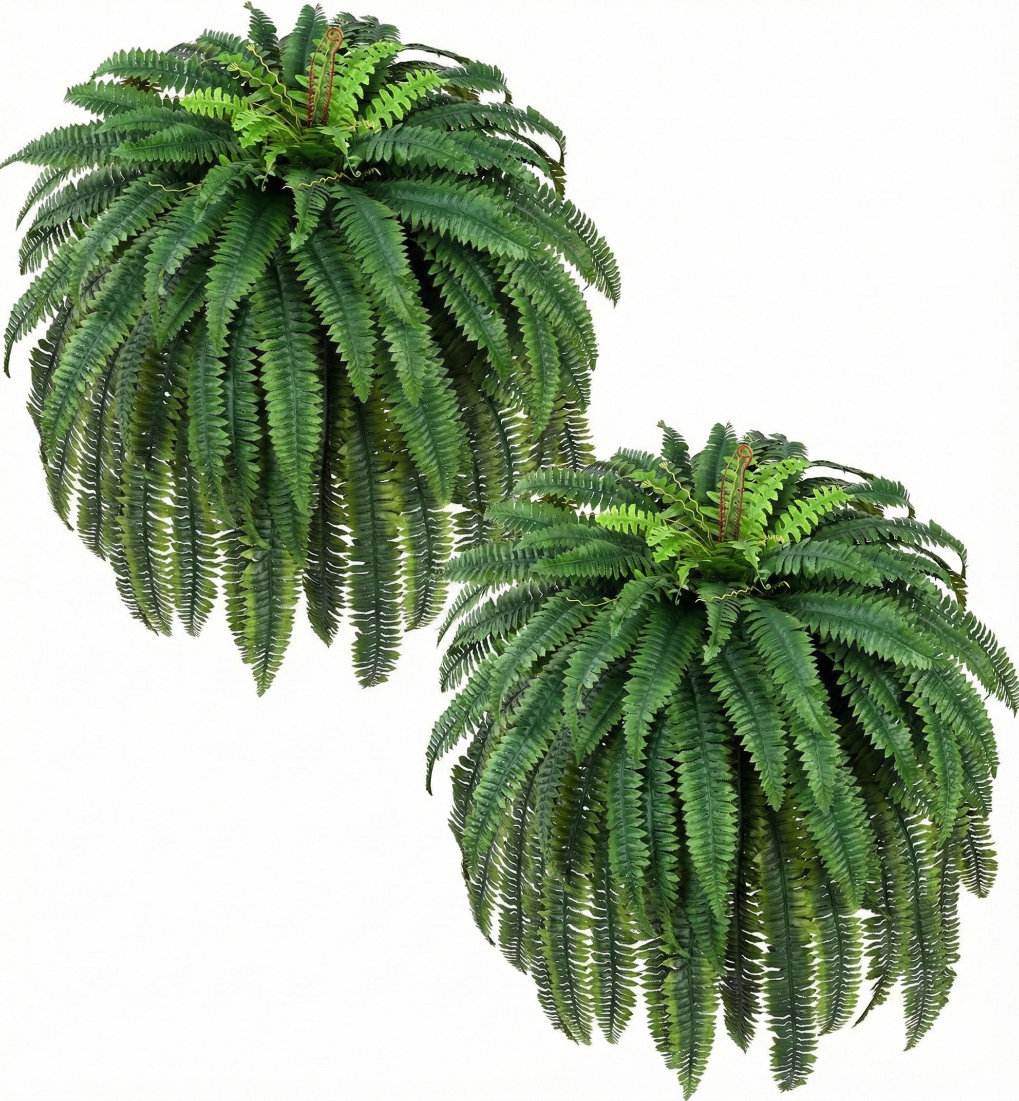 Waipfaru 4 Pack Large Artificial Boston Ferns for Outdoors,UV Resistant ...