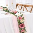 thumbnail image 1 of Waipfaru 6ft Pink Flower Garland, Artificial Eucalyptus Garland with Pink Roses, Fake Rose Floral Greenery Garland for Wedding Arch Table Wall Room Decor, 1 of 8