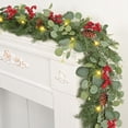 thumbnail image 1 of Waipfaru 6FT Christmas Garland with Lights, Prelit Lighted Christmas Greenery Cedar Garland Cypress for Home Table Mantel Stair Railing Indoor Outdoor Xmas Decor, 1 of 1