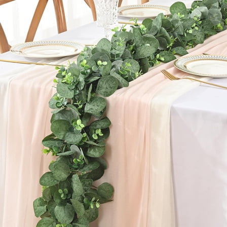 Waipfaru 8 Pack Eucalyptus Garland Decor,6FT Greenery Garland,Artificial Eucalyptus Leaves Vines for Table Home Mantle Decoration