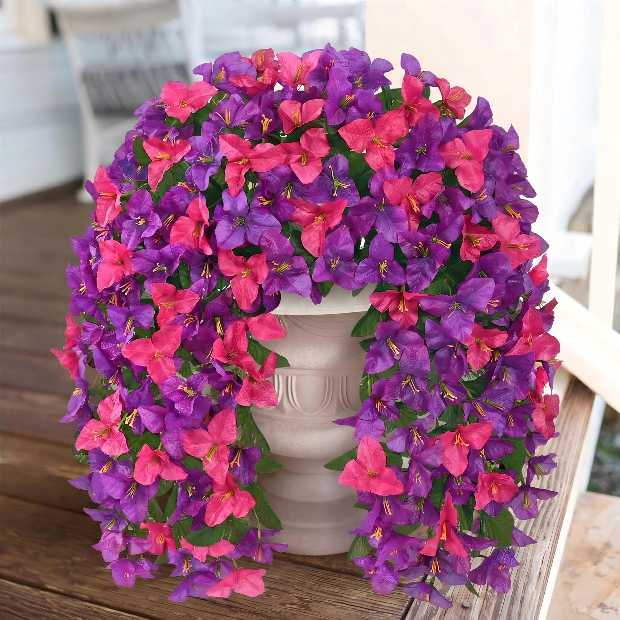 Waipfaru Artificial Bougainvillea Flowers Plants for Outdoors ...