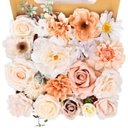 Waipfaru Artificial Flowers Combo,Champagne Fake Silk Flowers Bulks,Spring Flowers Floral Arrangements for DIY Wedding Bridal Bouquets Party Home Decoration