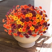 Waipfaru Artificial Flowers Outdoor Fall Decoration,12 Bundles Faux Silk UV Resistant Plants for Home Porch Patio Yard Planter Decor