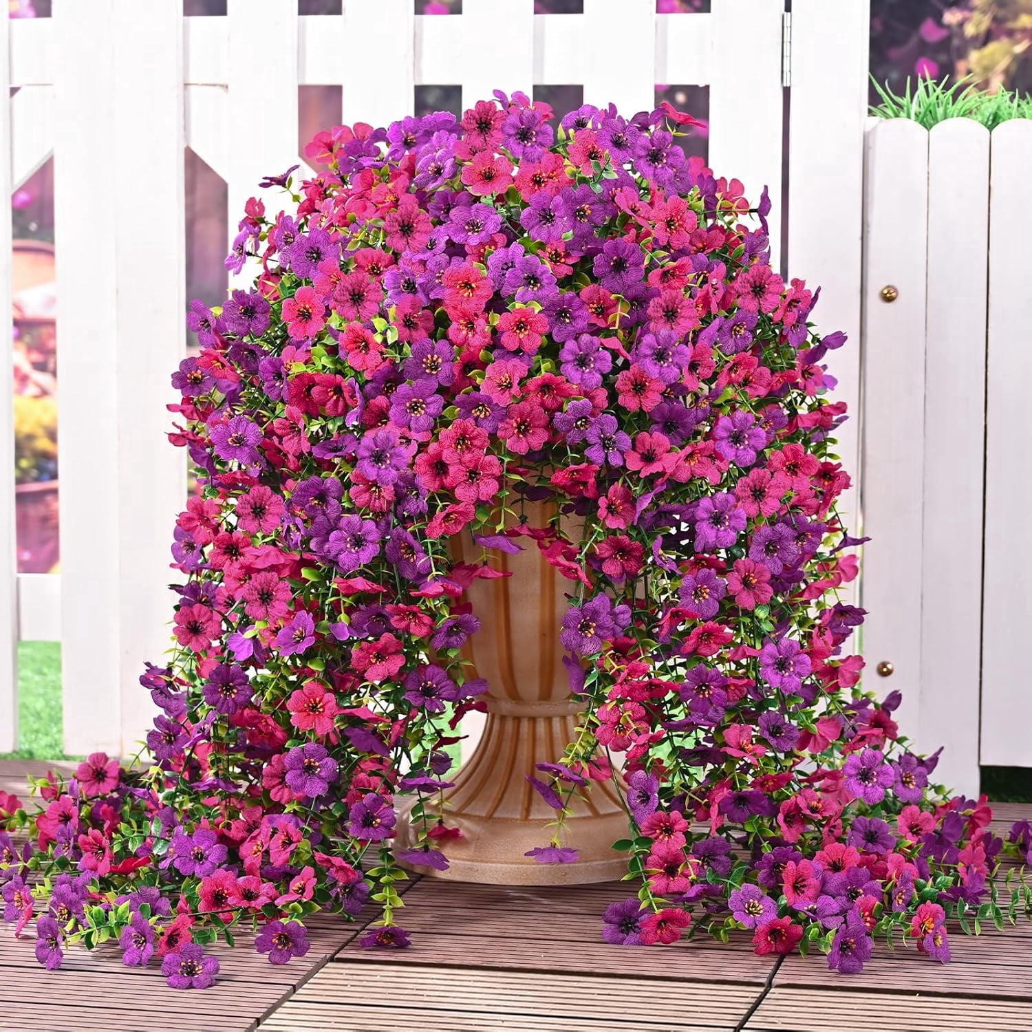 Waipfaru Artificial Hanging Flowers for Outdoors Spring Summer ...