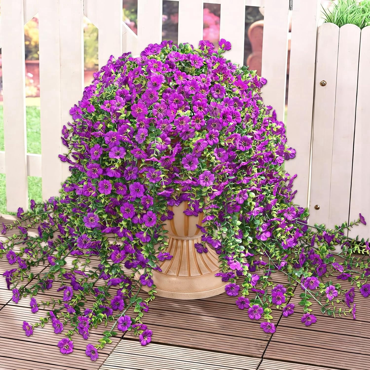 Waipfaru Artificial Hanging Flowers, 36" Faux Silk Violet - Walmart.com