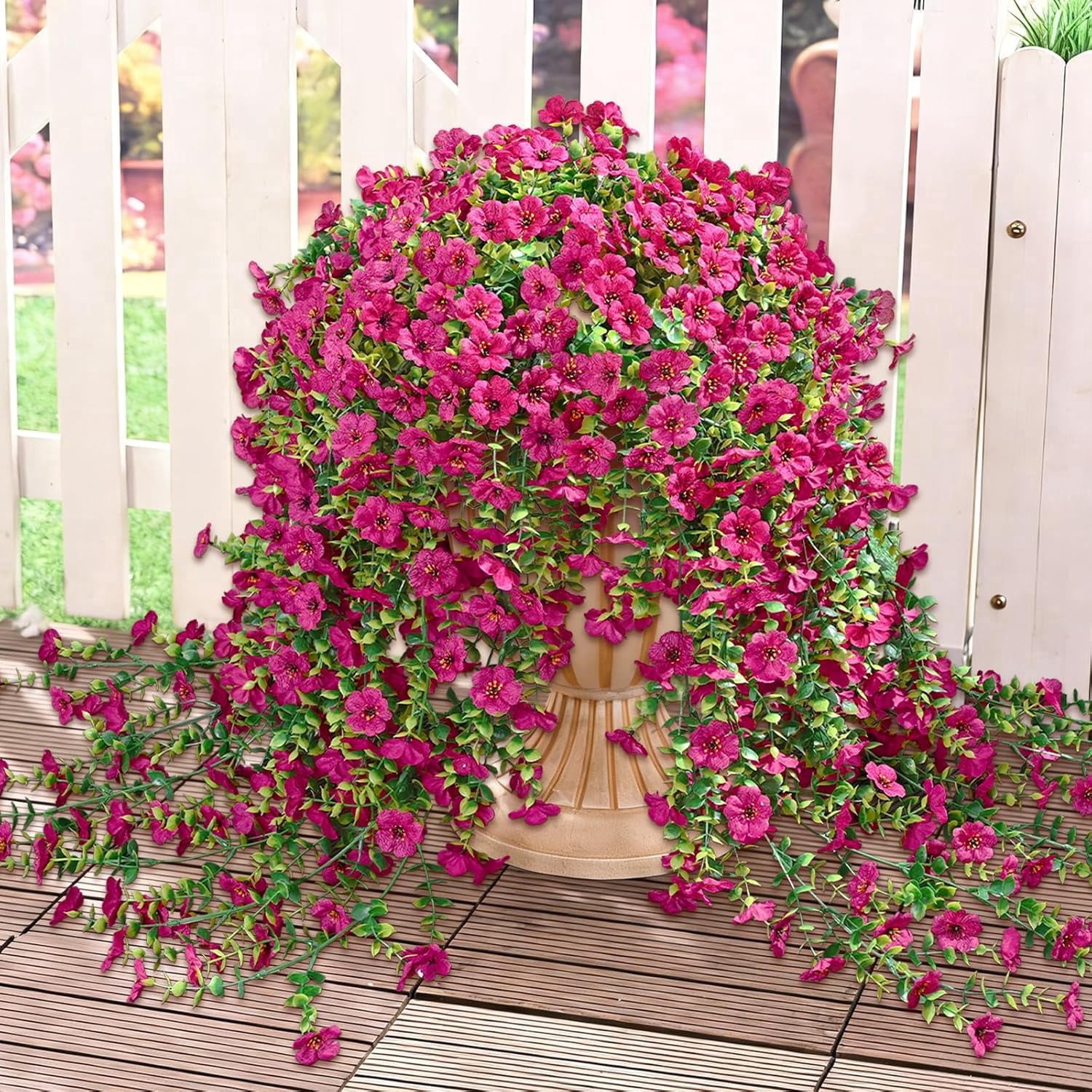 Waipfaru Artificial Hanging Flowers for Outdoors Spring Summer ...