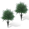 thumbnail image 1 of Waipfaru Set of 2 Artificial Cedar Topiary Tree, 24inch Outdoor Fake Plants with Stakes,UV Resistant Faux Shrubs for Front Porch Planter Backyard Decor, 1 of 9