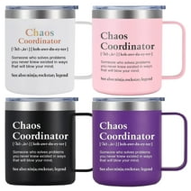 Waipfaru Chaos Coordinator Coffee Mugs ,Chaos Coordinator Stainless Steel Insulated Mug Tumbler ,12 fl oz Coffee Cups Gifts for Coworkers, Boss, Boss Lady, Nurse, Teachers