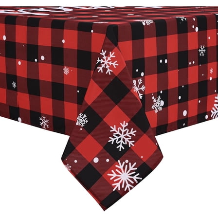 Waipfaru Christmas Tablecloth Red Buffalo Plaid Table Cloth Rectangle Table Cover for Dinner Party, 60" x 120"