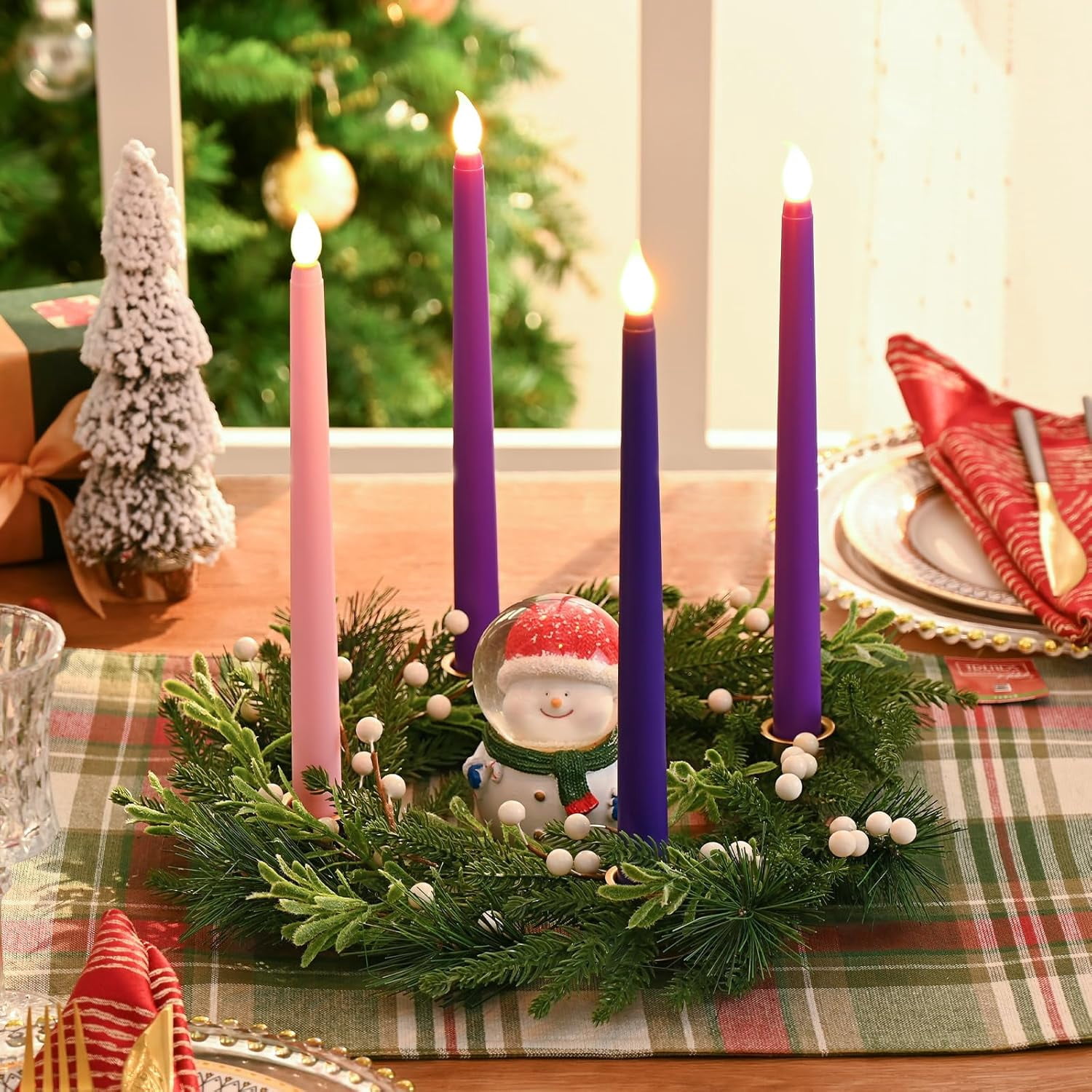 Fresh Advent Rings Waipfaru Christmas Wreath Advent Ring Candle Holder with 4 Flameless ...