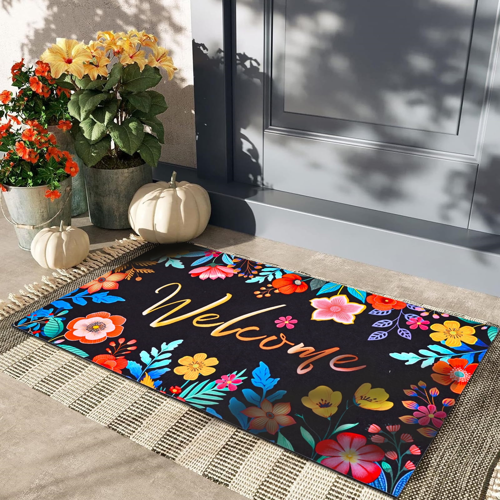 Custom Text Your Exclusive Doormat With Optional Patterns Welcome Home Front Porch