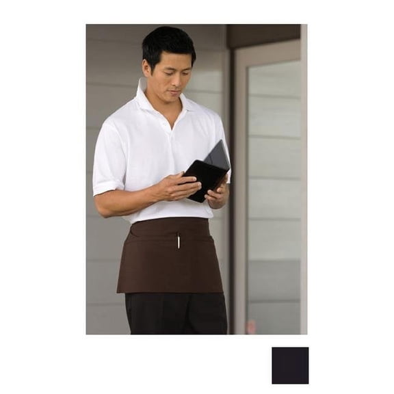 Waist Apron 2 Section Pocket in Black