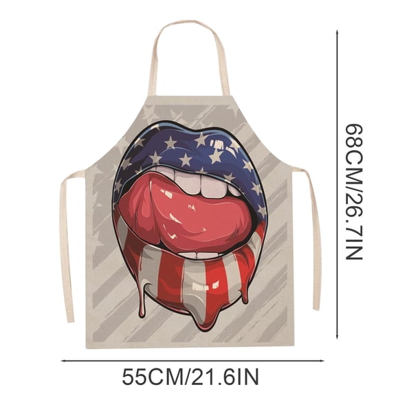 Waist Apron Baking Apron Youth Apron American Independence Day Apron Home Party Sleeveless Coverall Kitchen Cooking Apron Adjustable Baking Apron (1pc)