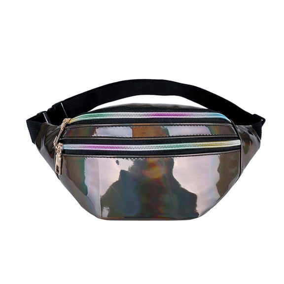 Waist Bag Men And Women Shiny PU Waist Bag Multi Functional Color Single Shoulder Body Bag