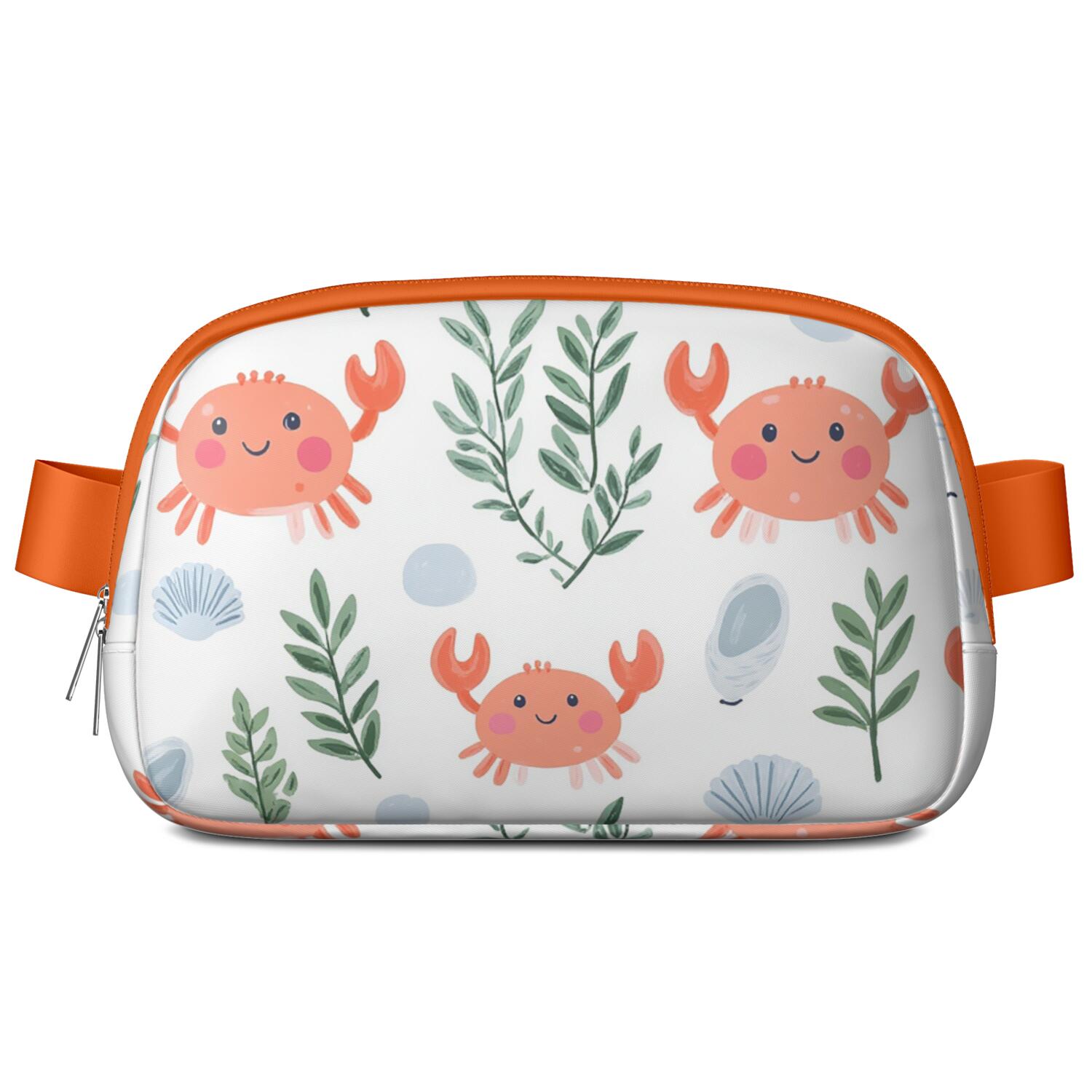 Waist Bag for Men&Women Fashionable Waterproof Fanny Pack with Adjustable Strap for Casual Running Hiking Cycling Marine Adorable Crab Sporty Waist Pack