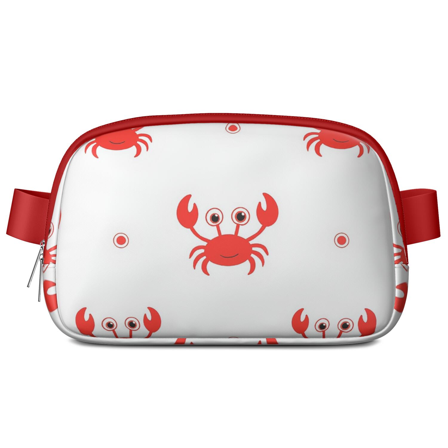 Waist Bag for Men&Women HandsFree Running Belt for Jogging with Adjustable Strap for Outdoors Workout Traveling Marine Adorable Crab Sporty Waist Pack