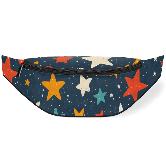 Waist Bag Pack with Stars Pattern, Fanny Pack Adjustable Water-Resistant,Lightweight Crossbody Sling, Hip Bag for Daily Essentials