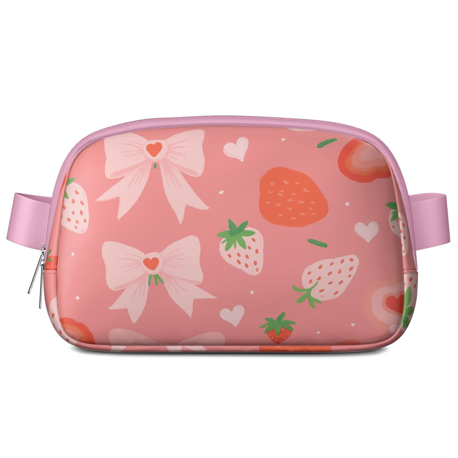 Waist Bag for Men&Women Waist Bag & Hip Bum Bag with Adjustable Strap for Casual Running Hiking Cycling Strawberry Bow Sporty Waist Pack