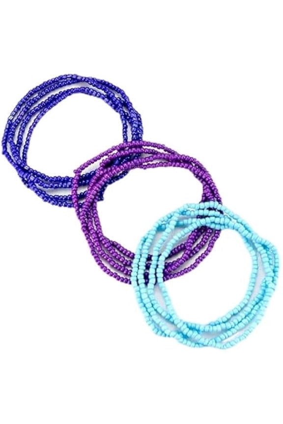 Waist Beads for Women African Body Chain - Handmade Adjustable Colorful Elastic Waist Beads Stretching Body Accessories Belly Body Jewelry