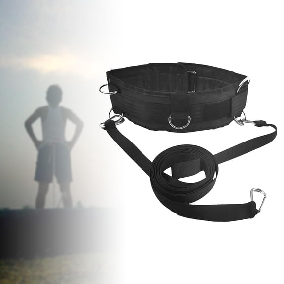 Waist Belt Resistance Band Gym Pulley Strap with Rings Running Training Resistance Belt for Rugby Football Strength Speed Agility Resistance
