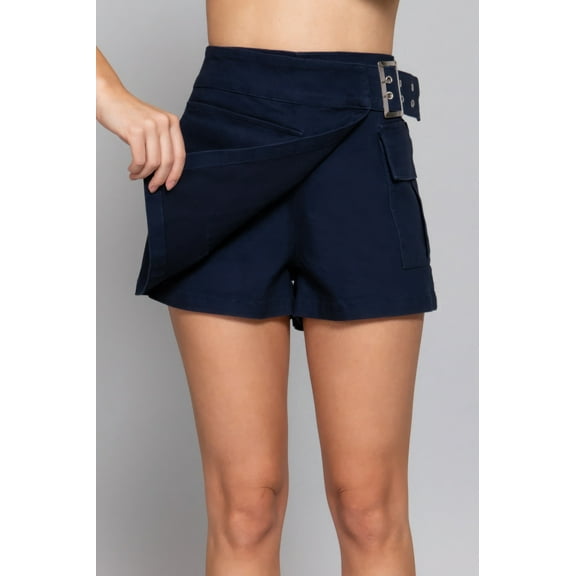 Waist Belted Cargo Skort