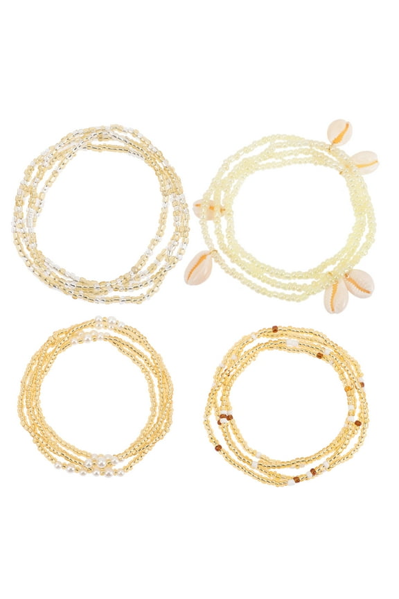 Waist Chain Beads Women Beaded Belly Body Adjustable Jewelry Loss Weight Chains Bead Stomach Kit The