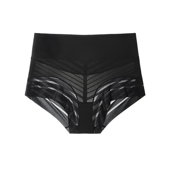 Jane Wardrobe Women's Nylon High Waist Shaping Briefs Tummy Control Sheer Stripe Underwear S-XXL