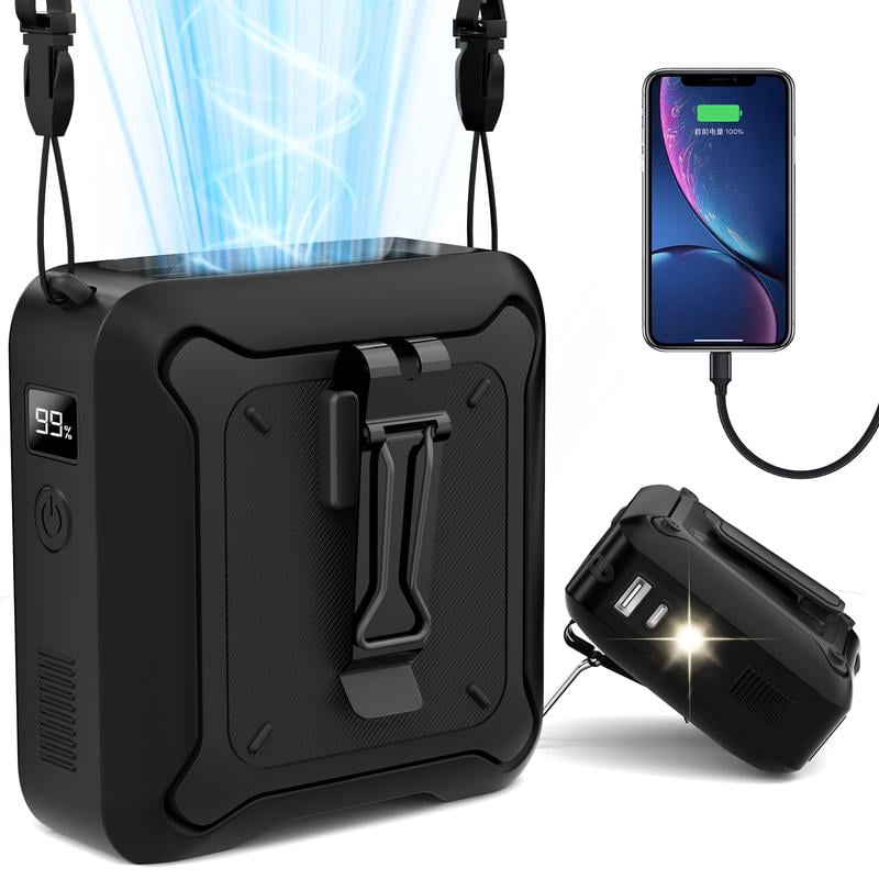 Portable Waist Fan 5000mAh Rechargeable 3 Speed Strong Wind Fan With Powerbank Light I5018494950 - View #14