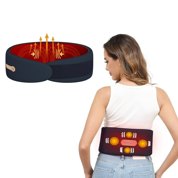 Waist Massager with Heat and Vibration Heating Pad Cordless Belly Wrap Belt for Back Pain, 3 Heat Levels, 6 Massage Modes