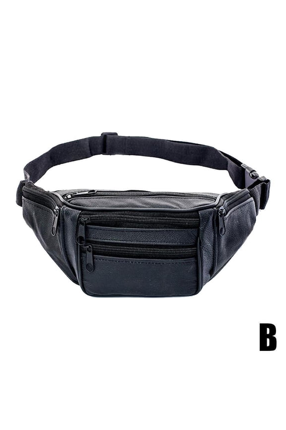 Waist Pack Bum Bag PU Leather Distressed 30*5*14cm Vintage Waist Mens T5V4