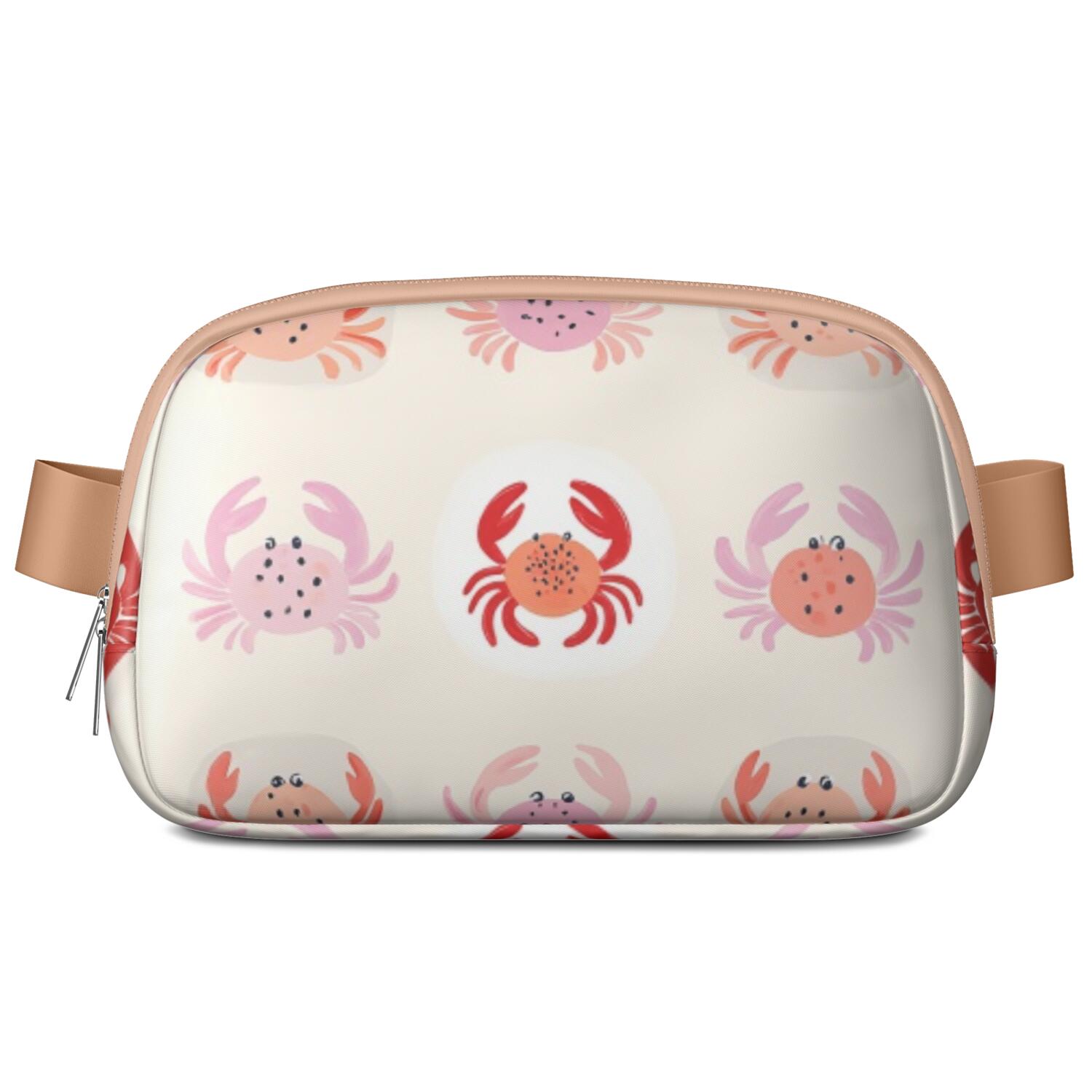 Waist Packs Bag Marine Adorable Crab Fashion Belt Bag Small Cross Body Bags for Women Casual Waist Packs with Adjustable Strap Waterproof Belt Bag for Daily Leisure Music Festival/Event