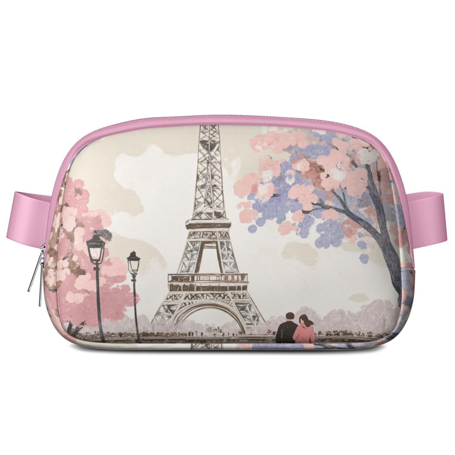 Waist Packs Bag Paris Fashion Belt Bag Small Cross Body Bags for Women Casual Waist Packs with Adjustable Strap Waterproof Belt Bag for Workout Running Travelling