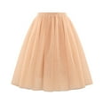 thumbnail image 1 of Waist Pleated Mesh Skirt Soft Drape Mid Length Skirt Large Size A Line Skirt plus Size Skirt Toddler Ballet Skirt Womens Pencil Skirt Western Skirt Ruffle Mini Skirt Dance Skirts for Girls Hinge Skirt, 1 of 2