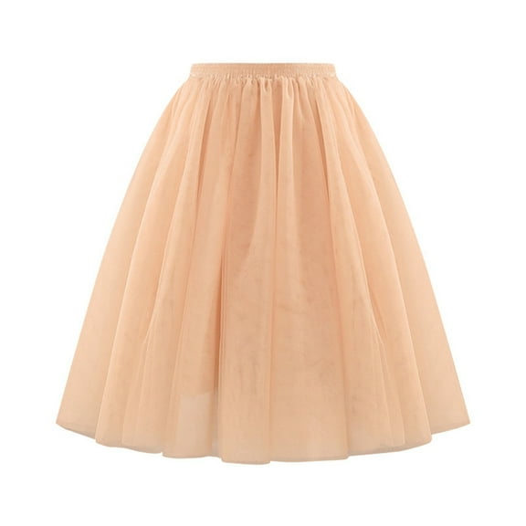 Waist Pleated Mesh Skirt for Women Soft Drape A Line Midi Skirt Elegant Flowy Large Size Comfortable Stretchable Fashionable Trendy