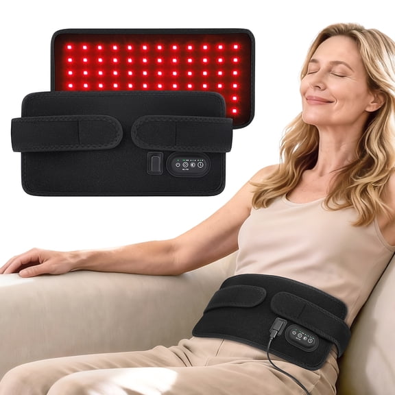 Waist Red Light Panel with 72 LEDs, 660nm/850nm, 4 Light Modes, 3 Brightness Levels, 3 Timer, Gentle Heat from Light Energy, USB Powered Light Pad Wrap for Body