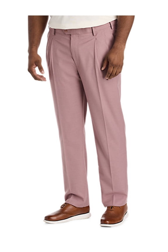 Waist-Relaxer Pleated Dress Pants Pomegranate 48 x 30
