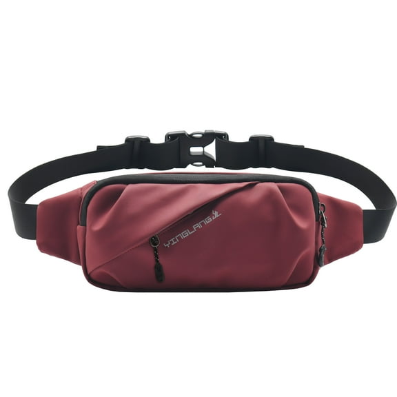 Waist Running Bag with Adjustable Design, Waterproof Surface, Unisex Design for Different Purposes, Waterproof Sports Belts, Dark Red