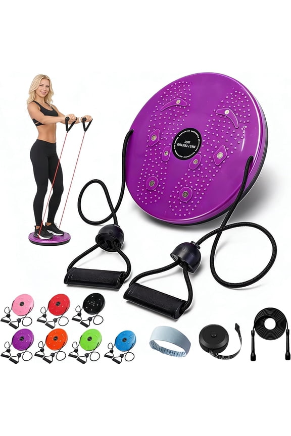 Waist Sculptor, 2026 Upgraded Waist Twister with Arm Bands and Foot Massage, Waist Sculptor Twister Turntable with Waist Measurer, Ab Twister Board for Exercise, Legs, Buttocks, Hip Exercise
