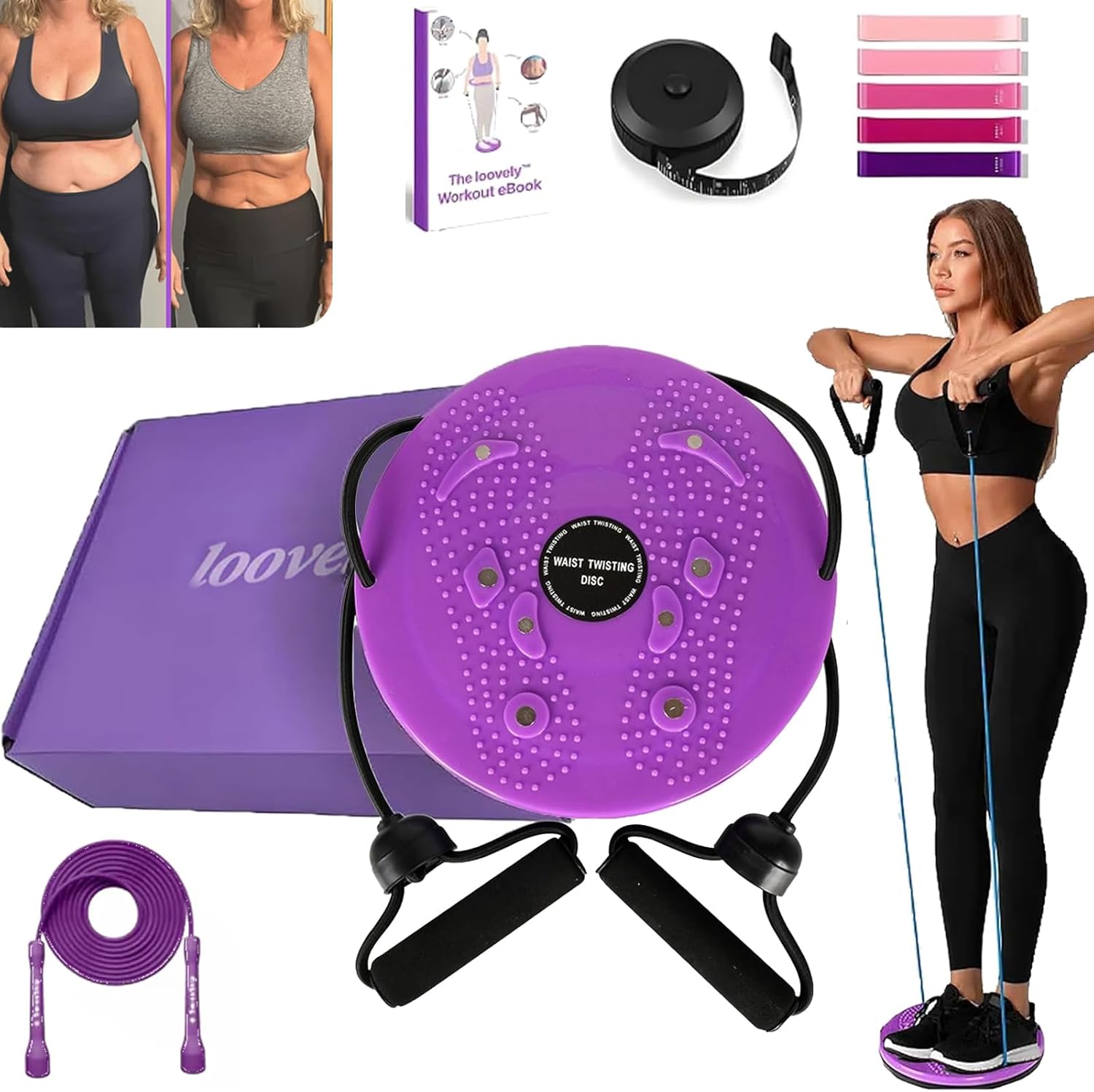 Machine à Tourner De Taille - Twister Avec Podomètre Et Corde élastique - Charge Max 120 Kg