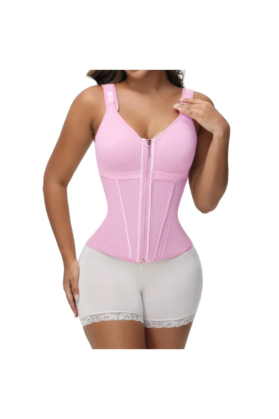 Waist Shapewear for Women with Bra Tummy Control Girdle Workout Shapewear with Adjustable Shoulder Strap